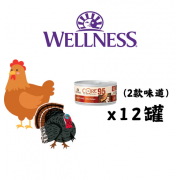 Wellness Core 95% 貓罐頭 5.5oz 混合味道套裝（1箱子=24罐）（平均 $23.5/罐）